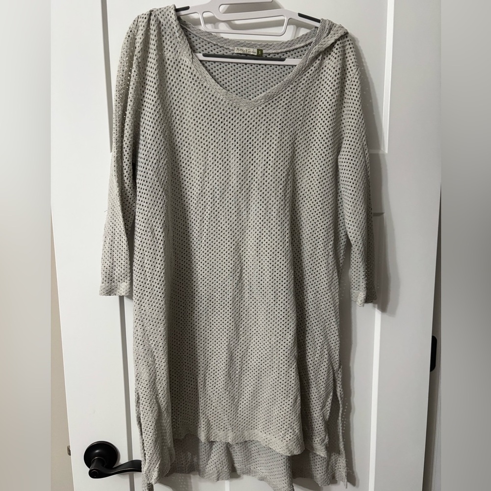 Chalet et Ceci hooded Tunic, cotton‎ Mesh, size S made in USA